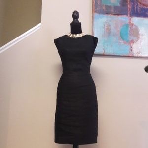 Talbots Petites/ Navy/ linen/Sheath Dress